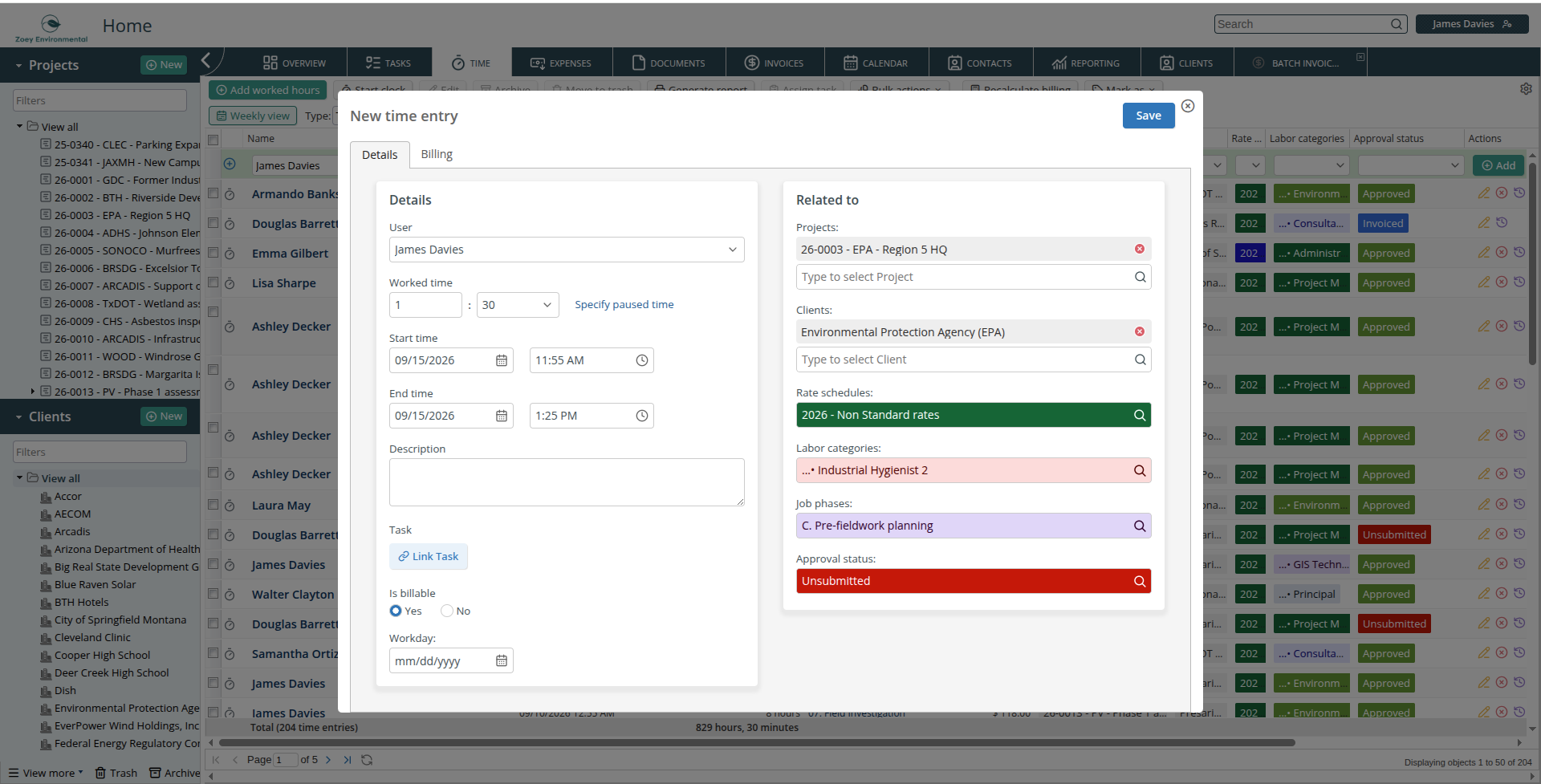 Add time entry form
