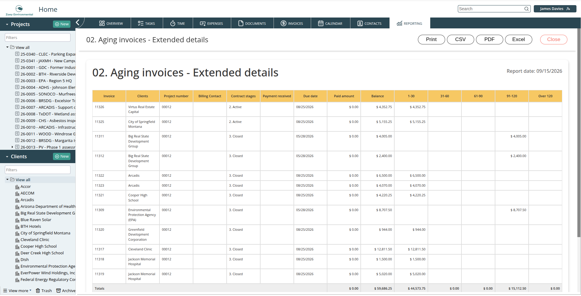 Report export options