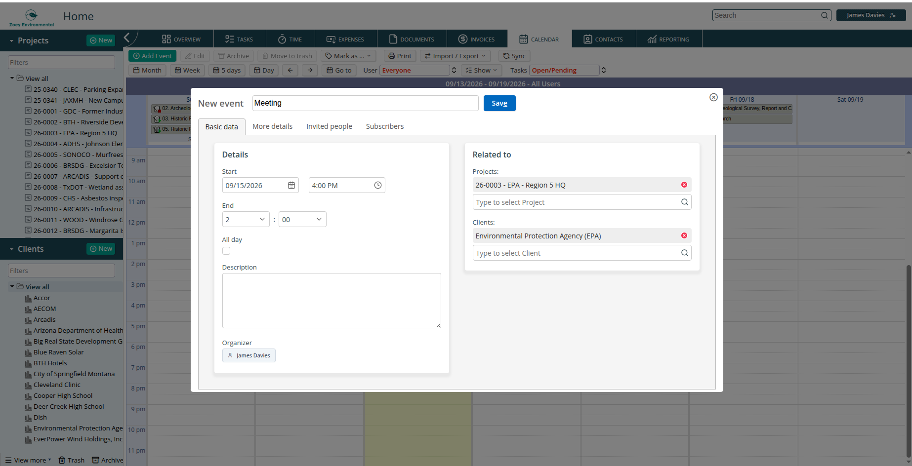 Create event form