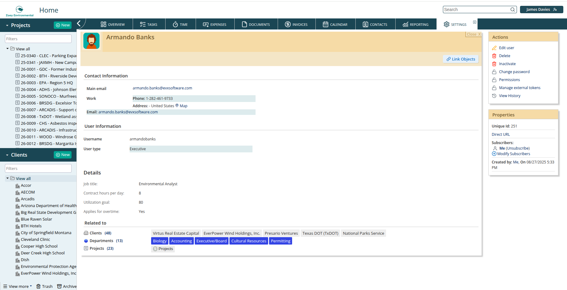 User detail form