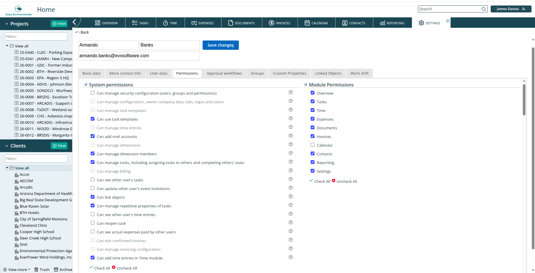 Module permissions
